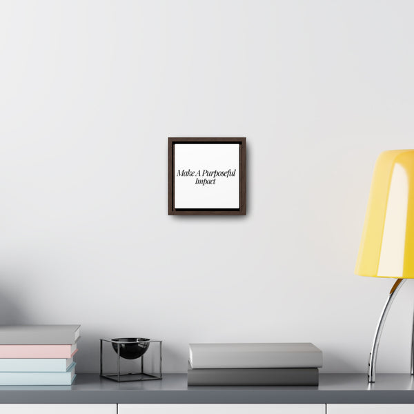 Make A Purposeful Impact Gallery Canvas Wraps, Square Frame hanging on a wall in a modern living room with natural light