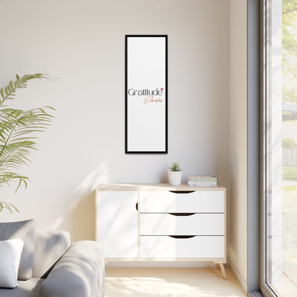 Vibrant multi-colored framed gratitude elevates matte canvas wall art decor
