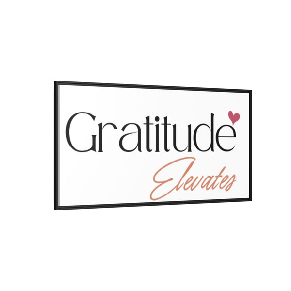 Vibrant multi-color gratitude elevates matte canvas framed wall art decor
