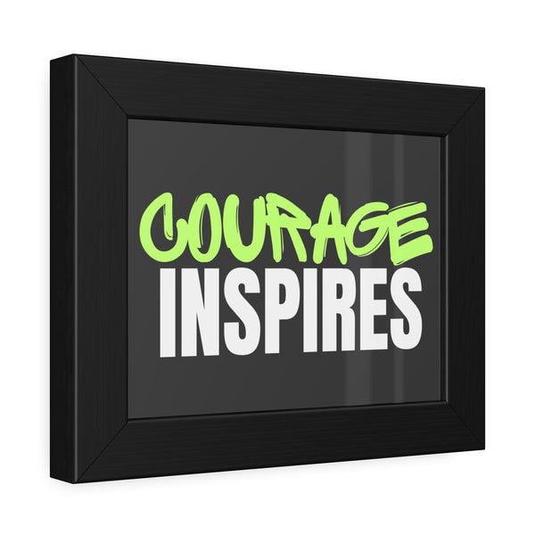 Courage Inspires Framed Paper Posters with Motivational Quotes for Home Decor