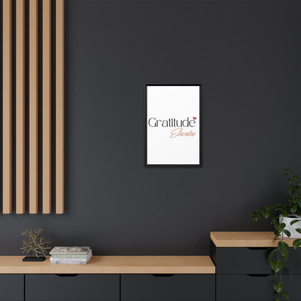 Vibrant multi-color framed Gratitude Elevates Matte Canvas for home decor
