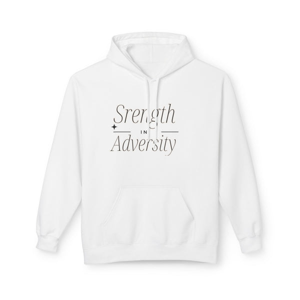 Custom fleece hoodie with 2-piece, color-matched jersey fabric-lined hood and convenient pouch pocket
