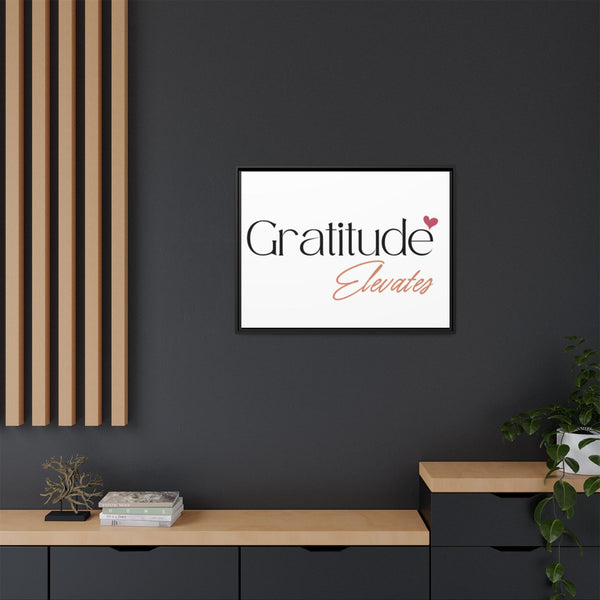 Vibrant multi-color framed Gratitude Elevates Matte Canvas perfect for home decor