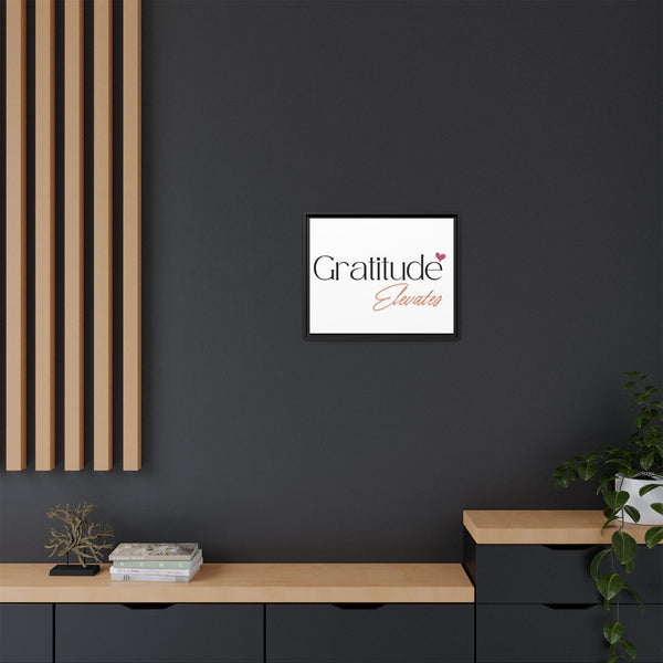 Vibrant multi-color gratitude elevates matte canvas framed wall art product