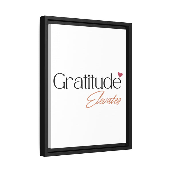 Vibrant multi-color framed Gratitude Elevates Matte Canvas for home decor
