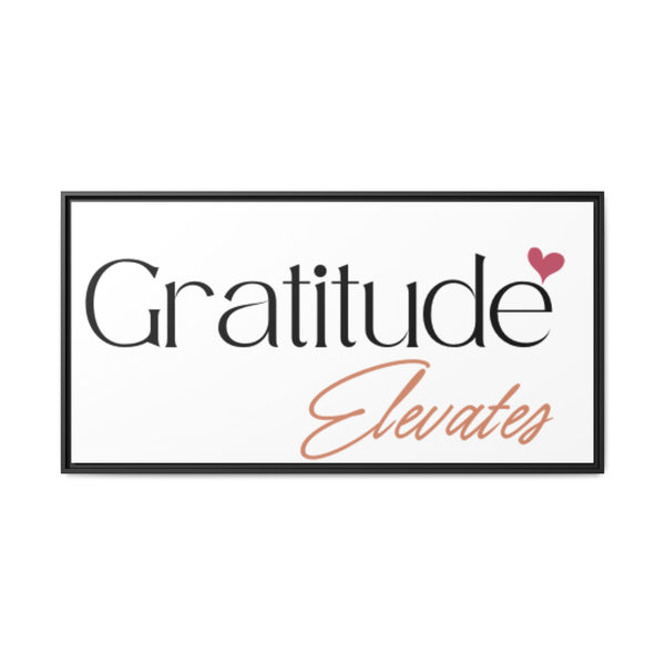 Vibrant multi-color framed gratitude elevates matte canvas for home decor
