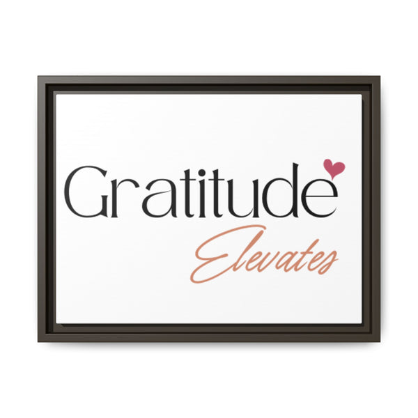 Colorful framed Gratitude Elevates Matte Canvas art piece for home decor