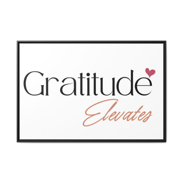 Vibrant multi-color gratitude elevates matte canvas framed wall art decor